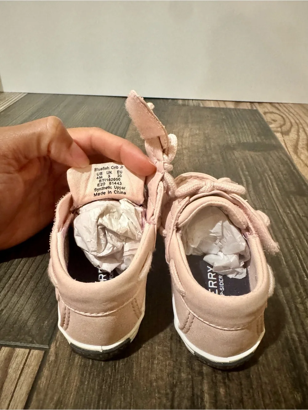Sperry Bluefish Crib Jr Blush Pink Boat Shoes Toddler Girls Size 4M w/ Box
